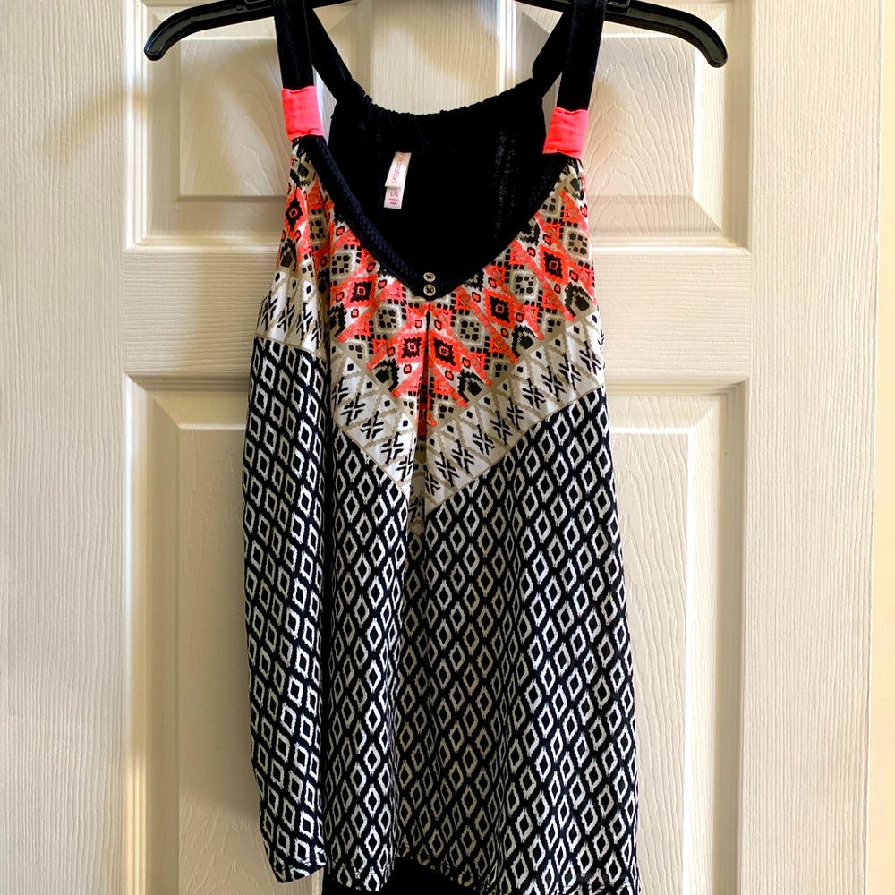 Multicolored tank top with pink, black white and beige by Xhilaration